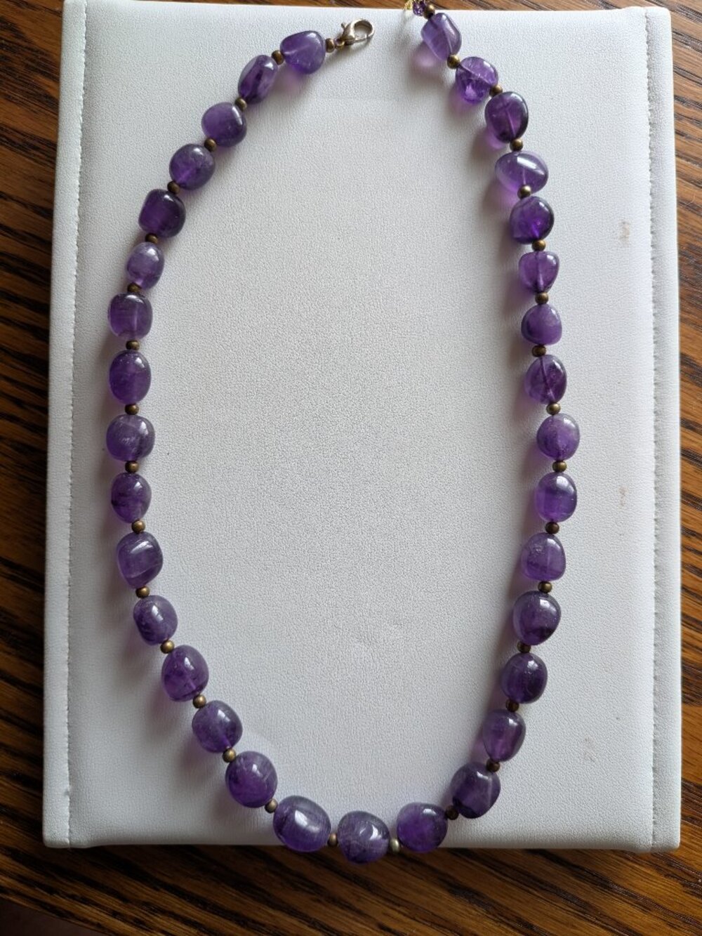 Beautiful purple glass bead necklace